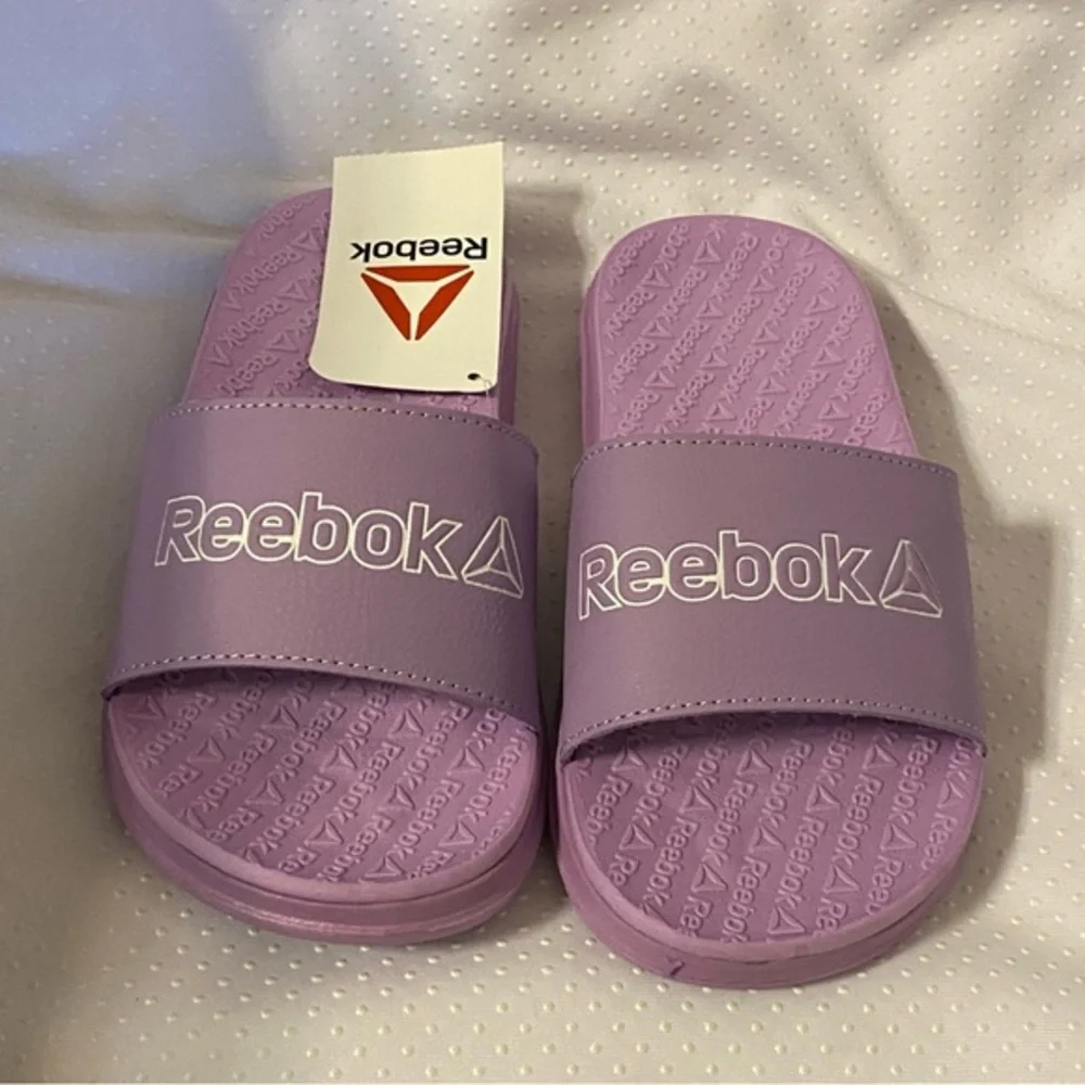 Reebok‎ Shoes Girls Size 13 Orchid-White Sandales Slide Slip On NEW